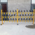 电力施工安全护栏玻璃钢绝缘移动伸缩围栏道路警示隔离栏栅栏围挡 黑黄1.2米高*5米长