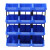 鲁峰 Lufeng 塑料组合式零件盒物料盒分类收纳盒斜口货架4号蓝色 400X250X160mm(12个╱组)