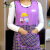 大杨1270卡通棉格坎肩围裙 厨房无袖背心式围裙 餐厅防污工作服 浅紫色 定制