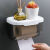 免打孔卫生间纸巾盒厕所纸盒浴室洗手间置物架卷纸抽纸创意纸巾架 单层小号透明黑