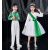迪士尼（Disney）六一儿童演出服学生合唱服儿童幼儿园集体舞蹈春晓绿色诗歌朗诵服 男款绿色亮片短袖短裤 180cm