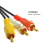 莲花线AV线红白黄3色线三莲花头音频视频线3对3DVD信号连接线 黑  1.5米