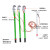 10KV高压户外挂钩螺旋压紧式接地线猴头JDX接地棒线路35KV接地线 2节2米棒*3+2.5米*3+20米+包