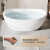 浪鲸（SSWW）卫浴人造石浴缸 独立式椭圆深泡缸 家用泡澡轻奢风 【1.6m】