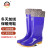 上海牌女士高筒雨靴 防滑耐磨雨鞋防水鞋 时尚舒适PVC/EVA雨鞋 户外防水防滑雨靴 可拆卸棉套 紫色加棉套 38