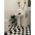 赛乐透法式复古卫生间瓷砖黑白格地砖300300厨房艺术花砖厨房防滑地板砖 白色-F30000 300*300