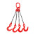大开口吊索具起重链条吊装工具组合吊环吊链吊钩吊具起重挂钩索具 玫红色1吨1米2根