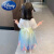 迪士尼（Disney）女童爱莎公主裙夏季新款复古冰雪奇缘女宝宝网纱公主裙汉服 粉色 90