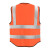 cmcbright 001008O 拉链式反光行政背心交通警示施工安全警示马甲 荧光橙 M码