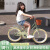 曙业新款儿童自行车女孩中大童6-14岁复古田园风高颜值小学生脚踏单车 摩卡绿+礼包 单速 18寸