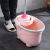 塑料老式墩布桶旋转拧水单桶手动挤水桶手压地拖桶拖地拖把桶 普通款粉色一个桶一个拧干器