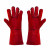 百舸牛皮加长电焊手套 皮手套劳保 防高温阻燃耐磨焊工隔热手套（红色）