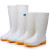 男女中高筒白色雨鞋食品厂卫生防滑水鞋长筒车间工作防水胶鞋雨靴 高筒白色雨鞋 45
