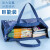 超大A3美术袋8开8k文件袋手提拉链补习袋大容量帆布小学生画画收纳包 A3-青绿色（简约款）