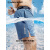 墨立方（MOEA）运动短裤男士夏季健身提臀凉感休闲沙滩跑步训练速干三分裤 灰蓝 185/86A/XXL
