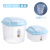 塑料装米桶厨房带盖水箱50斤米缸防潮防虫20斤面粉透明收纳盒 加大号-蓝约50斤米/30斤面/30斤