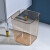 垃圾桶客厅亚克力PET透明厕所厨房创意商用卧室网红小号纸篓 透粉垃圾桶方形12L