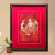 藏村 唐卡手绘白度母尼泊尔24k金西藏佛像挂家居画玄关相框装饰画 棕框红底画框