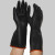 鸿谱耐酸碱手套黑色乳胶手套 55cm