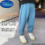 迪士尼（Disney）男童裤子薄款宝宝透气灯笼裤小童长裤夏装儿童运动裤 浅蓝色 90cm