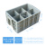 塑料分格周转箱带盖六格零件盒螺丝工具分类分隔收定制 六格箱加高+灰色 分格零件盒