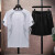 HKSH361官方夏季冰丝短袖T恤运动套装男薄款棋盘格半袖休闲NＩKＥ 黑色 L