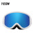 YEON滑雪镜双层防雾高清护目镜亚洲框体男女通用2MX126-A901白框蓝片