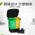 垃圾分类厨房垃圾桶带盖子大号商用脚踩脚踏式厨余双桶 20L加厚款绿色厨余+灰色其他