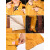 悦常盛加厚牛皮电焊工作服防烫皮衣耐高温大码防护防阻燃隔热焊接皮裤 T黄色拼皮带领长袖105厘米反穿 L
