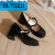QLTQZQ小码30-码高跟单鞋玛丽珍鞋宽胖脚宽肥女鞋定制款JK小皮鞋 黑色 5厘米 31