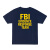 东迪士美国FBI联邦调查局纯棉短袖T恤男女情侣训练服纯色上衣打底衫 T-1413-深蓝-JTTF-联合反恐 M