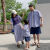 迪士尼（Disney）亲子装一家三四口夏季新款薄款竖条衬衫洋气韩版家庭装 23B065男款 衬衫 80cm(标准码)