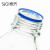 SiQi透明玻璃丝口瓶茶色棕色玻璃瓶塑料螺口蓝盖密封瓶试剂瓶螺纹带刻度多规格 透明丝口瓶25ml
