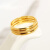 九州众合钛钢三合一磨砂素圈戒指女套装精致高级 金色三生三世戒指（3个） 10美号