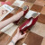 大东（dusto）单鞋女学生韩版夏季新款百搭浅口方头中跟粗跟水钻时尚瓢鞋潮 06红色平底 35