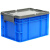 收纳箱带扣盖加厚塑料长方形工业储物运输周转中转带盖物流货箱子 600-147加厚物流箱 蓝色箱+蓝色盖+蓝色卡扣
