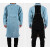电焊工牛皮耐磨隔热防烫耐高温防护衣反穿衣焊工围裙氩弧焊工作服 蓝色长款高领长袖105cm XL