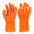 君御JY188 止滑手套耐磨防滑手套耐酸碱手套加厚劳保手套 橘色 均码 