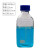 螺纹口广口瓶丝口蓝盖试剂瓶密封瓶实验室取样瓶玻璃瓶透明棕色 蓝盖方形透明试剂瓶1000ml