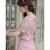 SZ今年流行小香风格子套装连衣裙女装夏季2024新款设计感裙子两件套 粉色长款 S