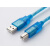 适用 松下AFPX系列PLC编程电缆USB-方口数据通讯下载线通用方口线 透明蓝带屏蔽磁环 经济选择 5m