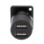 D型双口USB 2.0直通模块 2口数据传输双通插座 A口双层母对母对接 银色 USB2.0-2-W