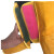 NEWBIES纯牛皮电焊护脚 护腿 焊工脚套防护耐磨隔热防火花飞溅护脚盖脚罩 姜黄色长款27厘米魔术贴