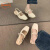 鞋柜（shoebox）达芙妮集团旗下法式包头凉鞋女夏外穿单鞋女24年低跟玛丽珍鞋女 卡色[升级版] 36