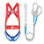 莱普特 五点式安全带半身保险带双钩工地耐磨安全绳套装 五点式双绳大钩2米（缓冲包）