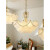 汉宫卧室灯法式轻奢水晶简贝壳吊灯美式餐厅客厅 铜 直径80厘米