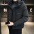 吉普（JEEP）连帽轻薄羽绒服男2023新款冬季潮牌短款加厚保暖冬装潮流帅气外套 黑色 M