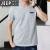 吉普（JEEP）短袖t恤男士夏季新款純棉圆领宽松大码休闲半截袖衫 小JP白色 L*125-140斤