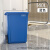 YYN商用无盖垃圾桶大容量厨房卫生桶超大方形餐饮大号加大20L 40L蓝色长方形桶送垃圾袋