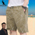 袋鼠男士纯棉透气宽松短裤外穿休闲五分裤时尚沙滩裤运动潮流时尚夏季 CX-555深蓝 XL（120-140斤）